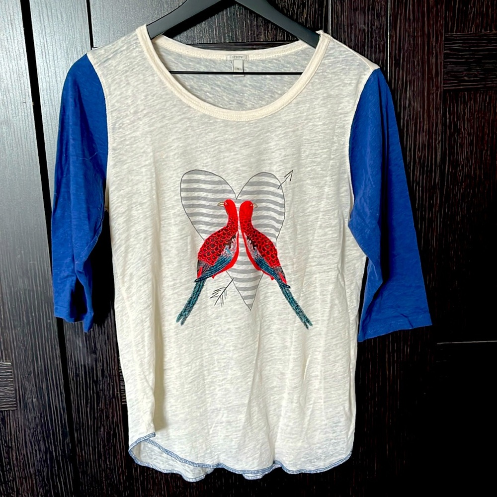 JCrew lovebirds baseball tee